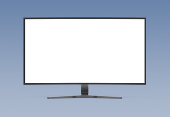 Modern computer monitor mockup isolated on white 3d rendering
