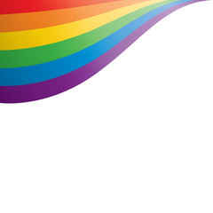 Vector a rainbow flag waving on white background