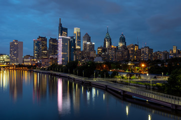 Fototapeta na wymiar Nighttime in Philadelphia