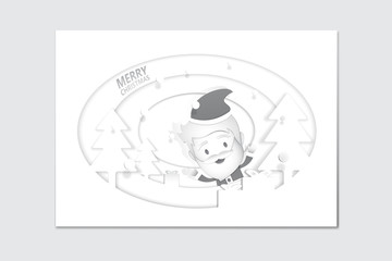 Merry Christmas and Happy New Year, Paper art design, Advertising with winter composition in paper cut style, Vector illustration