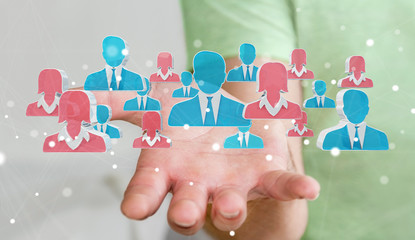 Businessman recruiting candidate for a job 3D rendering