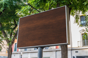 Outdoor billboard with natural landscape mockup