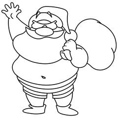 outlined beach santa