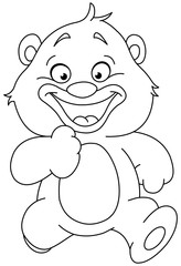 outlined running teddy bear