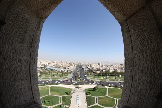 Iran Tehran Azadi tower Time laps 4k 