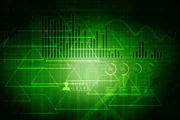 2d rendering Stock market online business concept. business Graph 