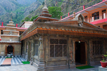 Fototapeta na wymiar Ancient Hindu temple in the Manikaran city. Himachal Pradesh, India