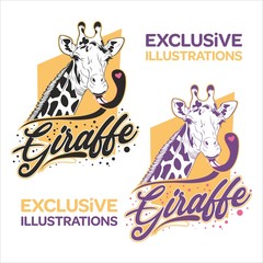 Giraffe illustrations print