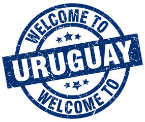 welcome to Uruguay blue stamp