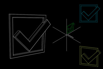 Checkmark icon. Tick sign. Vector outline illustration