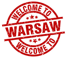 welcome to Warsaw red stamp