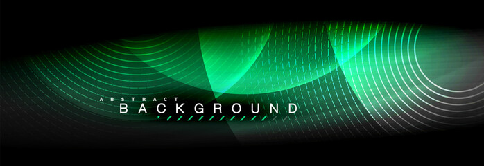 Vector blurred neon glowing circles with flowing and liquid light concept, energy magic fantastic abstract background