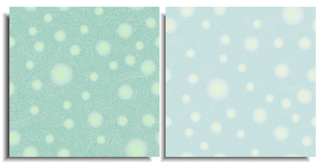 Vector set of seamless patterns with manual drawing of curved lines, winters geometric patterns in the technique of doodles and zenart, continuous, snowflakes, soft colors, blue and frosty background.