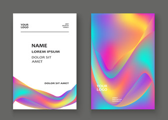 Fluid shapes. Wavy liquid background. Bright abstract backdrop concept. Trendy gradient waves design set template vector Poster Layout Magazine Flyer Banner Brochure Cover