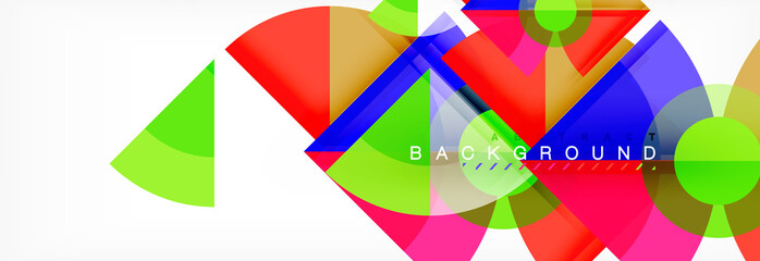 Triangles and circle geometric background