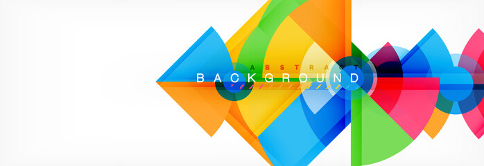 Triangles and circle geometric background