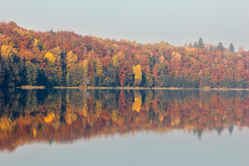 Obraz premium Beautiful, colorful autumn lake. Pomerania, Poland 