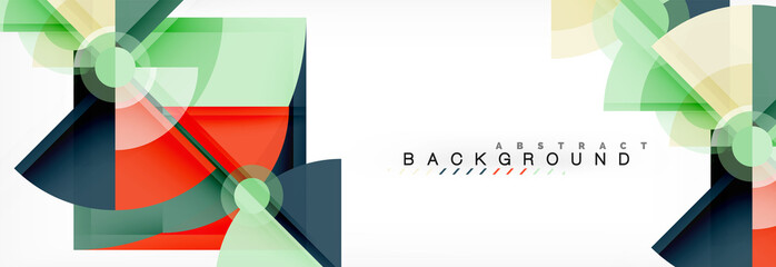 Obraz premium Triangles and circle geometric background