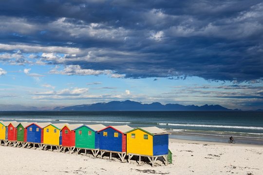 Colourful Beach house near Muizenberg, Cape Town, Western Cape, South Africa, Africa
