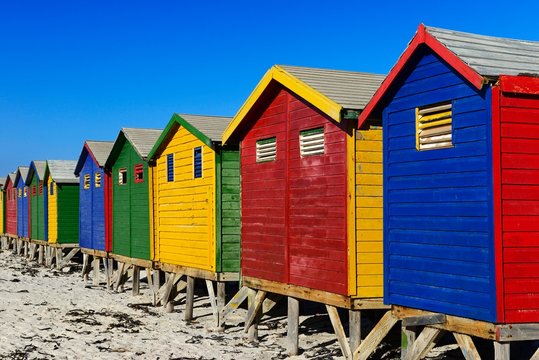 Colourful Beach house near Muizenberg, Cape Town, Western Cape, South Africa, Africa