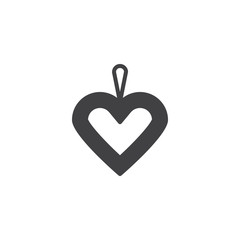 Heart Xmas Bauble vector icon. filled flat sign for mobile concept and web design. Heart Christmas Toy simple solid icon. Symbol, logo illustration. Pixel perfect vector graphics