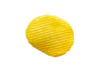 potato chips snack isolated on white background with clipping path