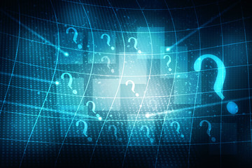 2d illustration question mark