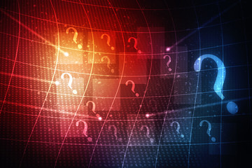 2d illustration question mark