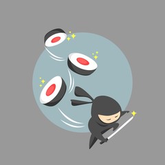 ninja cut sushi food vector © g4s