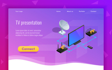 Template web design for the site. Concepts vector illustration for web site tv programs.