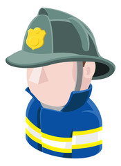 A Fireman avatar cartoon person icon emoji