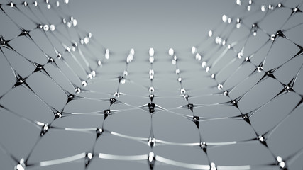 Futuristic network structure 3D rendering