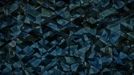 Triangulated multilayered glass shape abstract 3D rendering