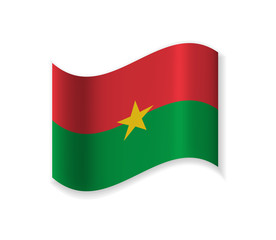 Official Flag Of Burkina Faso. Country in West Africa. Vector illustration of a state symbol.