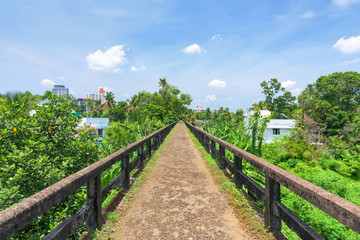 Fototapeta na wymiar Concrete bridge in Aluva town of Kerala, India.