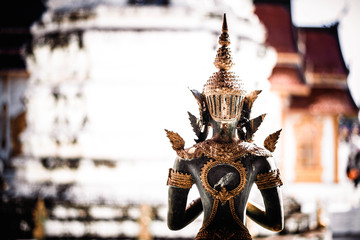 Statue thai at the temple in chiang mai