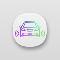 Smart car in front view app icon