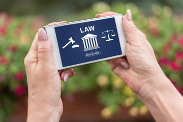 Law concept on a smartphone