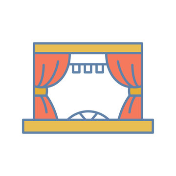 theater stage with red curtains clip art preview