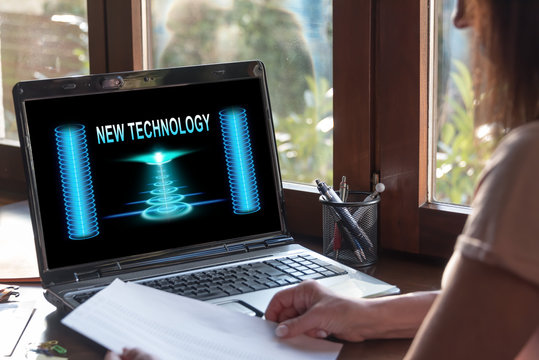New technology concept on a laptop screen