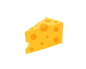 Piece of cheese. Cheese icon isolated vector illustration on white transparent background