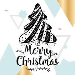 Merry Christmas typography.