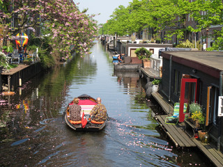Boat in Amsterdam canal