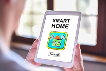Smart home concept on a tablet