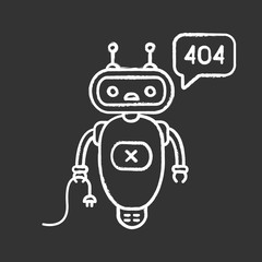 Not found error chatbot chalk icon