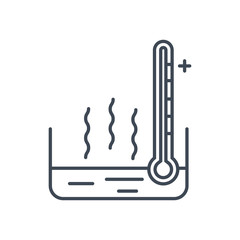 thin line icon cooling water, liquid, temperature