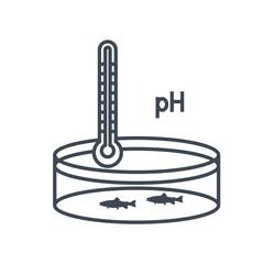 thin line icon pool for breeding fish, fish farming