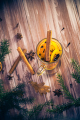 Delicious medicinal tea lemon orange cinnamon cloves winter evenings