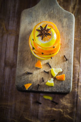 Pyramid emon orange slices cloves cinnamon Spices citruses delicious warming tea