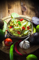 Snack party avocado paste tomato chilli pepper lime onion garlic dill coriander